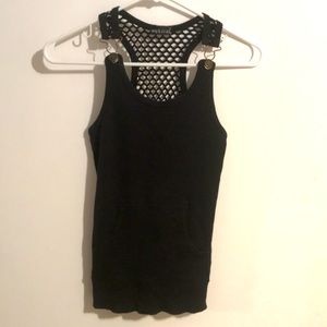 Mesh A-Backed Tank with front pocket